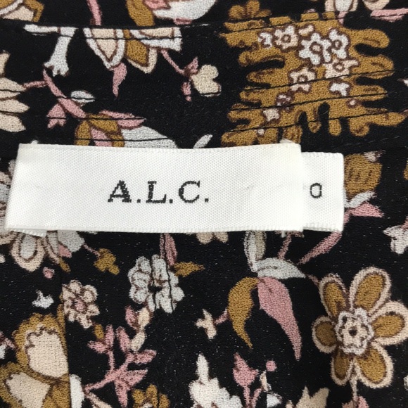A.L.C. 100% Silk Tie Neck BoHo Top - Picture 5 of 6